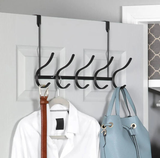 Matte Black Over-the-Door Hanger – 10 Hook Heavy-Duty Organizer Home Mart Goods