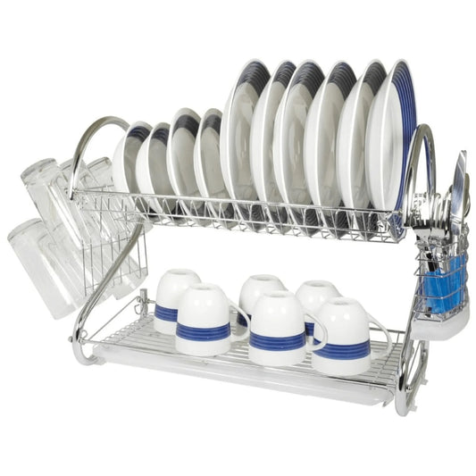 Better Chef 2-Level Chrome-Space-Saving Over-the-Sink Dish Drying Rack – Modern Kitchen Organizer Better Chef