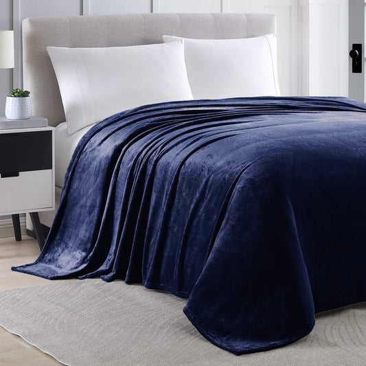 Queen Size Navy Microfiber Blanket – Soft, Cozy & Everyday Comfort Homemartgoods