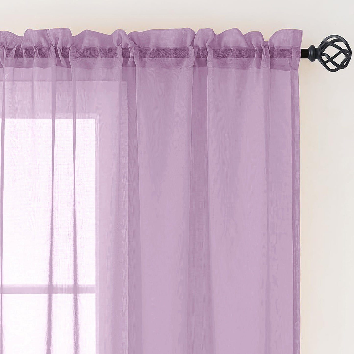 63" Inches 2-Panel Sheer Voile Curtain Set – Light Filtering Window Panels