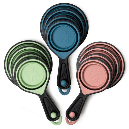 Collapsible Silicone Measuring Cups – Space-Saving & Easy to Use (Set of 4) Mitten Makers Market