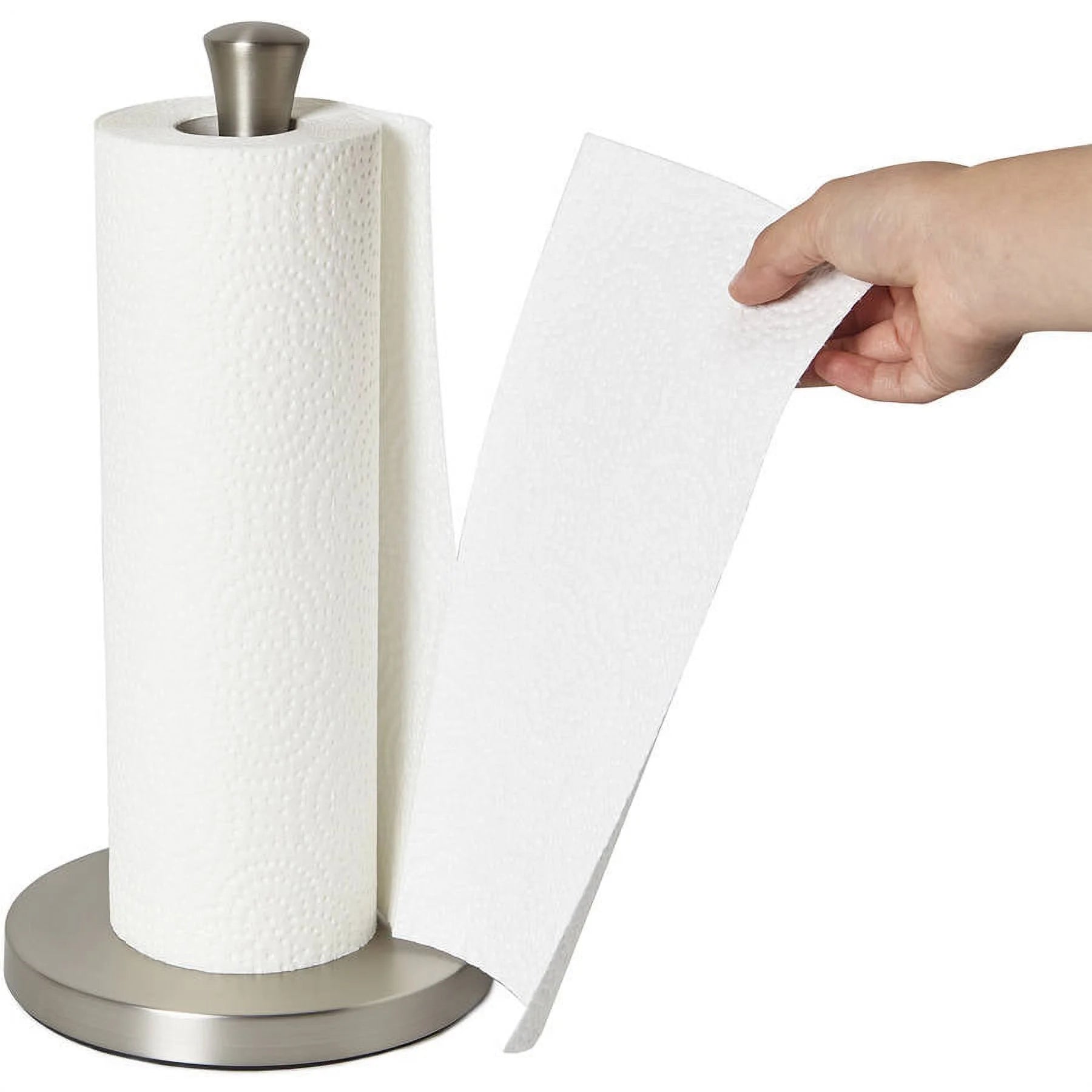 Free-Standing Paper Towel Holder with Weighted Non-Slip Base, 14 Inch, Nickel