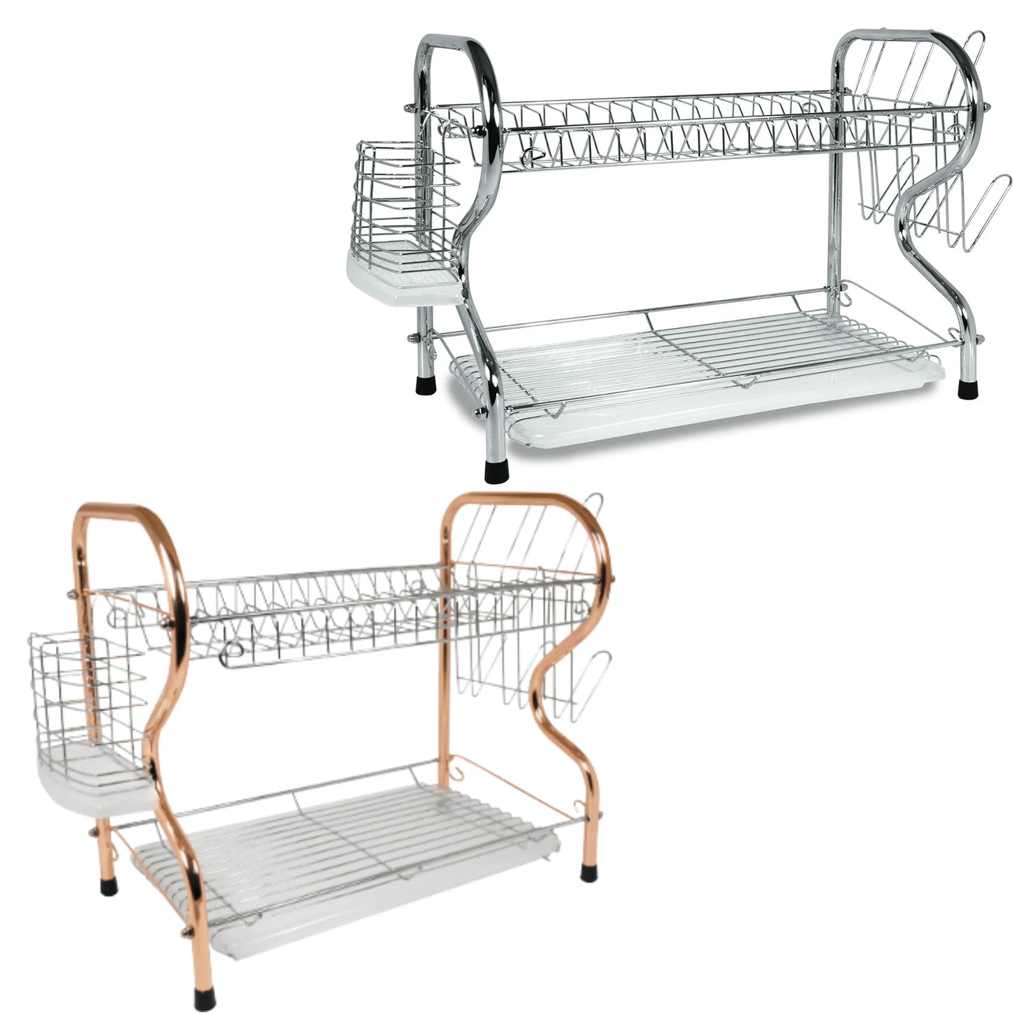 Elevate Your Kitchen with the Better Chef 22" Chrome-Plated 2-Level R-Shaped Dish Rack