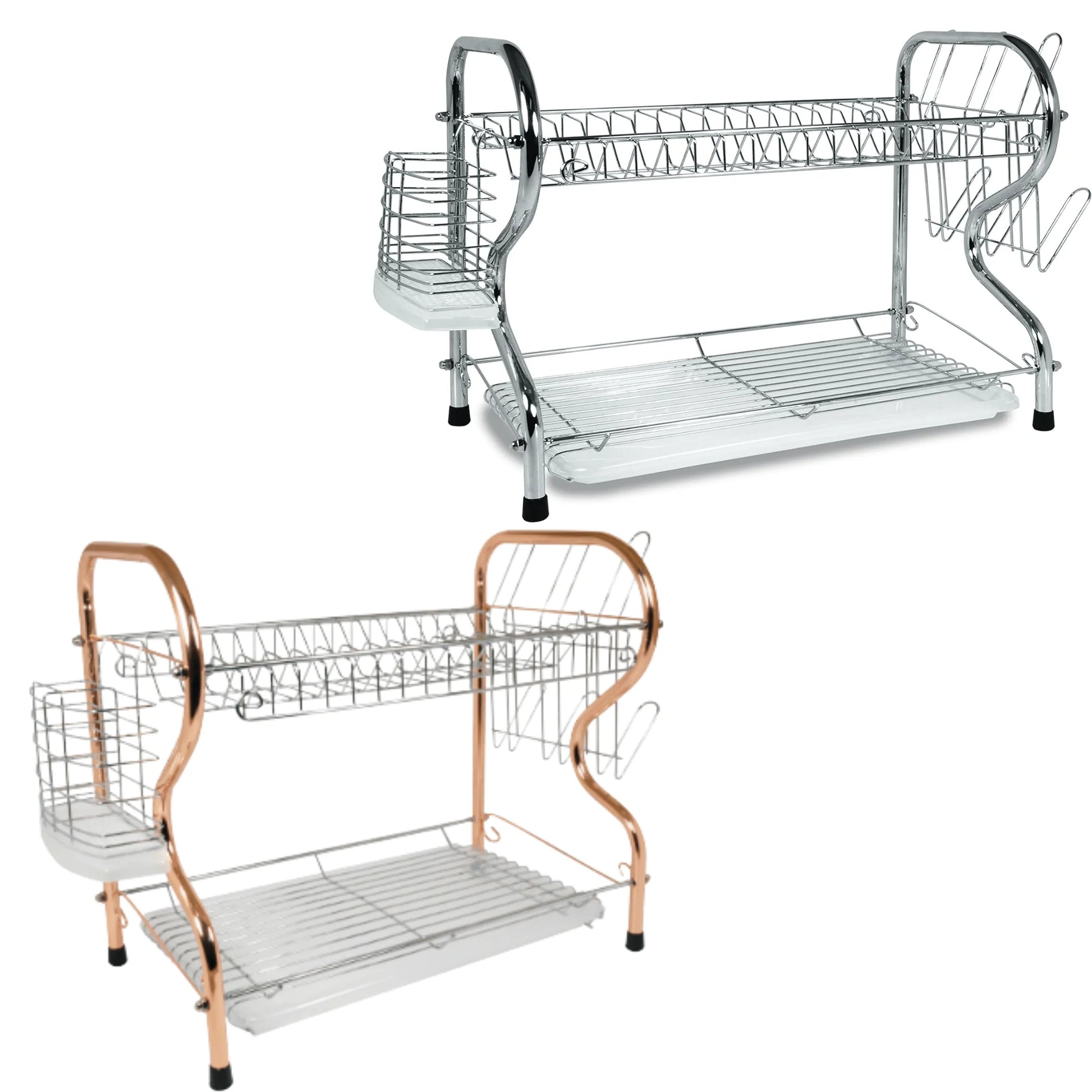 Elevate Your Kitchen with the Better Chef 22" Chrome-Plated 2-Level R-Shaped Dish Rack
