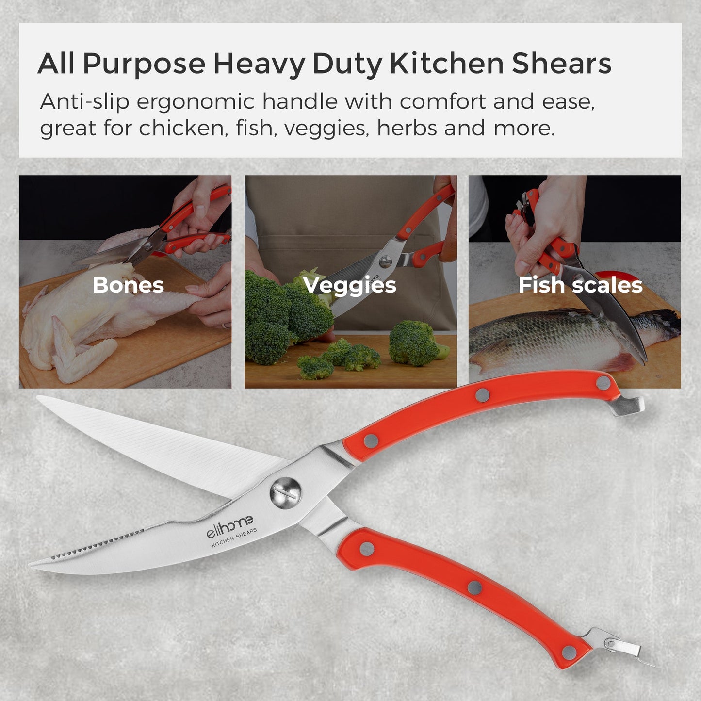5-Piece Professional Kitchen Knife Set – Sharp, Durable & Color-Coded Elihome