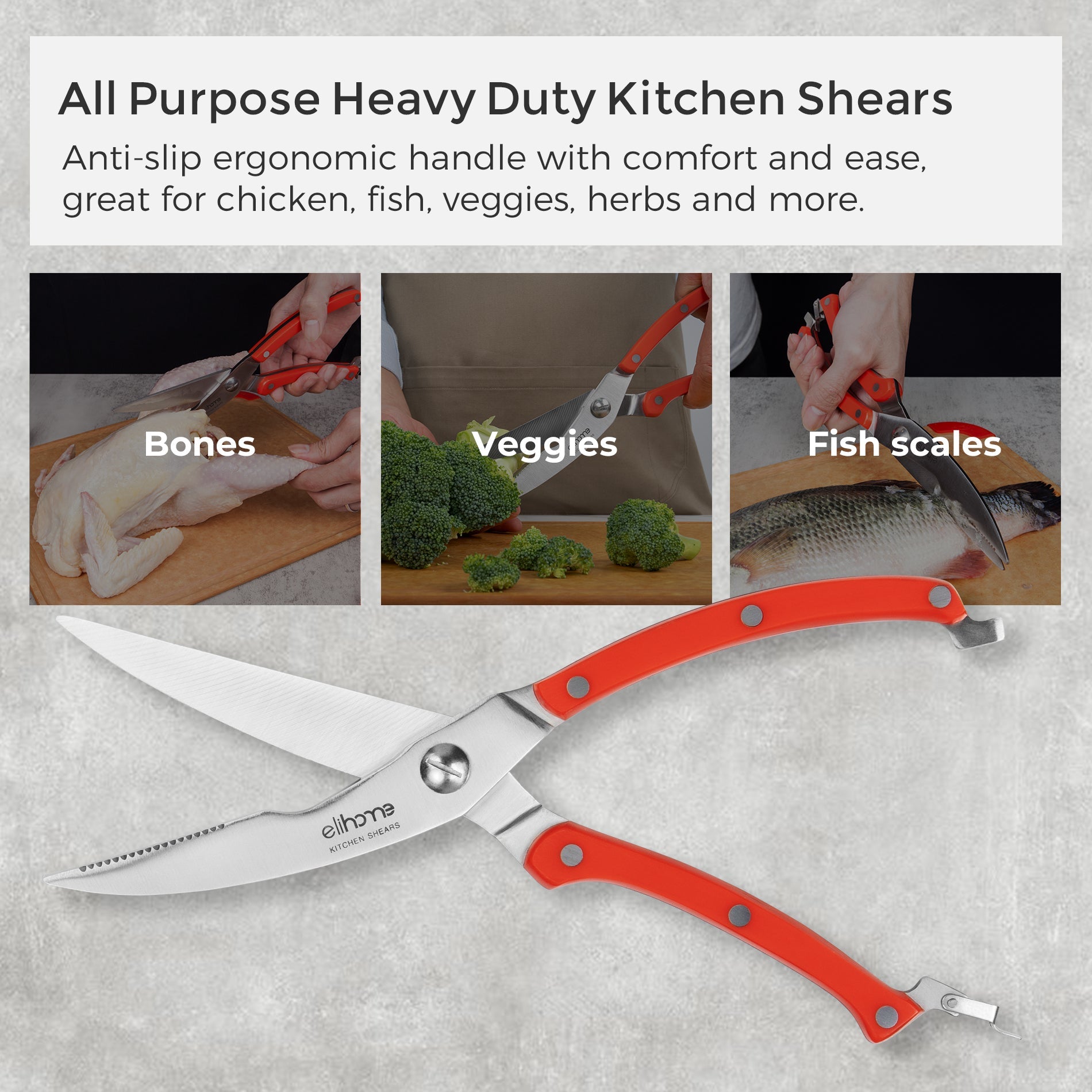 5-Piece Professional Kitchen Knife Set – Sharp, Durable & Color-Coded Elihome