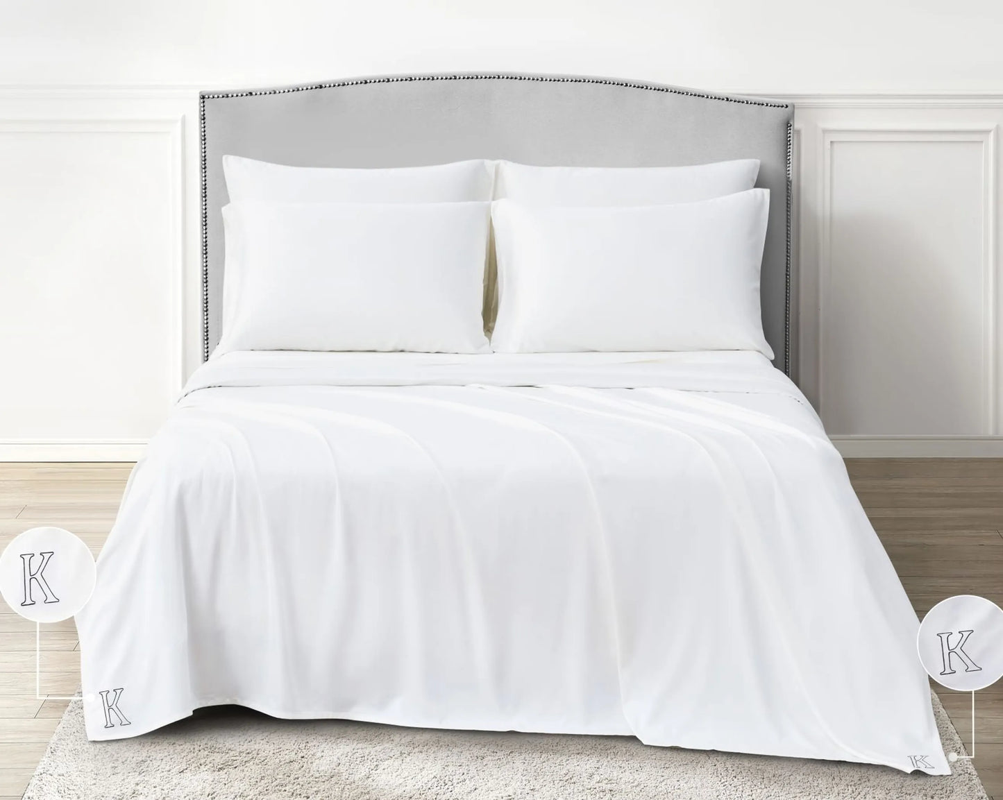 White Bambusa 7-Piece Sheet Set – Soft, Breathable & Easy to Use Bambusa Sheets