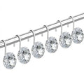 12 Piece Set - Crystal Clear Acrylic Shower Curtain Hooks Home Mart Goods