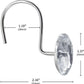 12 Piece Set - Crystal Clear Acrylic Shower Curtain Hooks Home Mart Goods