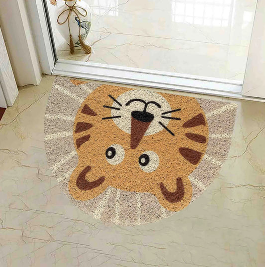 Half Circle Beige Tiger Door Mat – Durable, Non-Slip & All-Weather Home Mart Goods