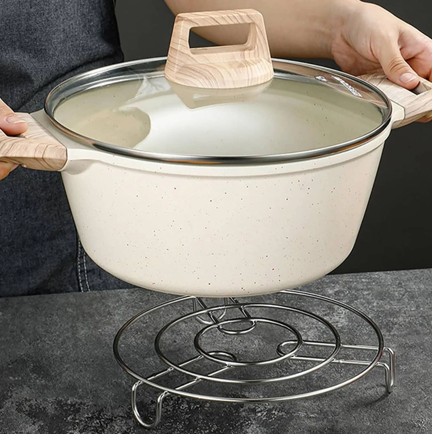 Long Stainless Steel Round Pot Trivet
