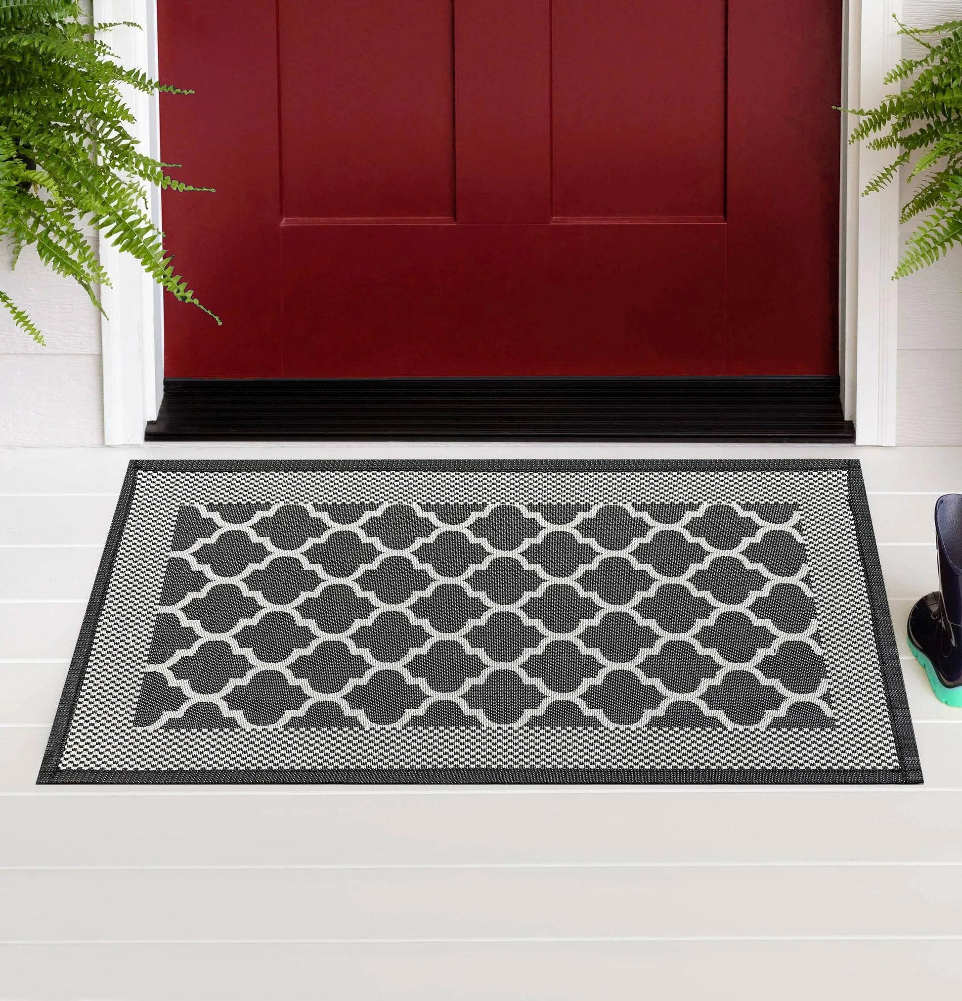 Black All-Season Door Mat – Durable, Absorbent & Non-Slip (18" x 30") Home Mart Goods