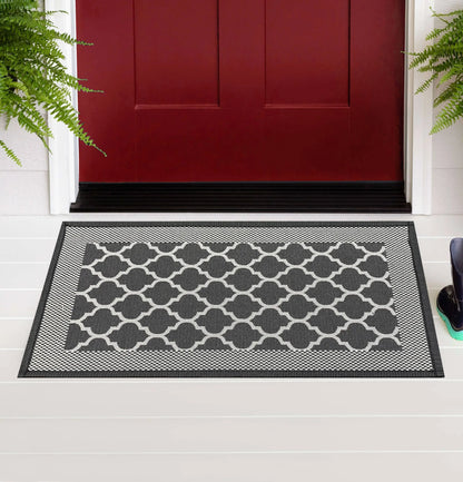 Black All-Season Door Mat – Durable, Absorbent & Non-Slip (18" x 30") Home Mart Goods