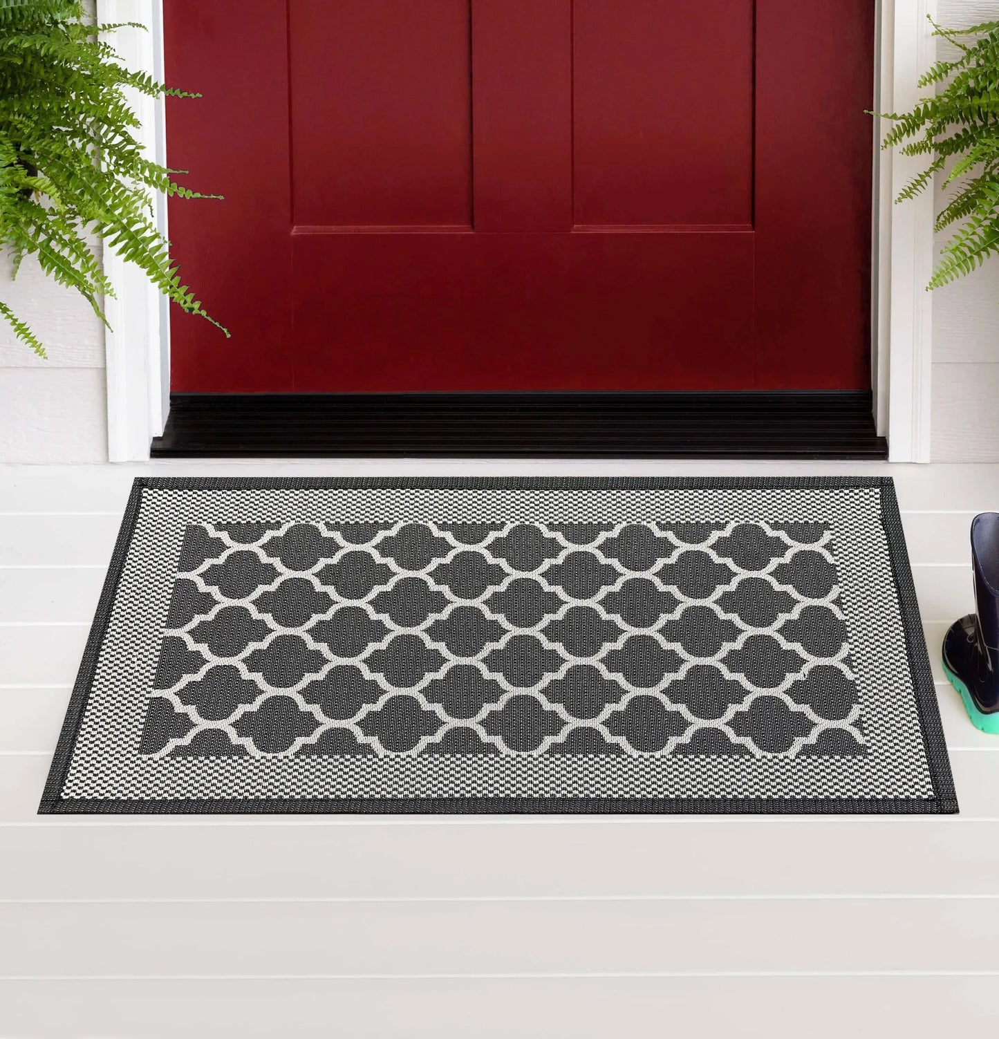 Black All-Season Door Mat – Durable, Absorbent & Non-Slip (18" x 30") Home Mart Goods