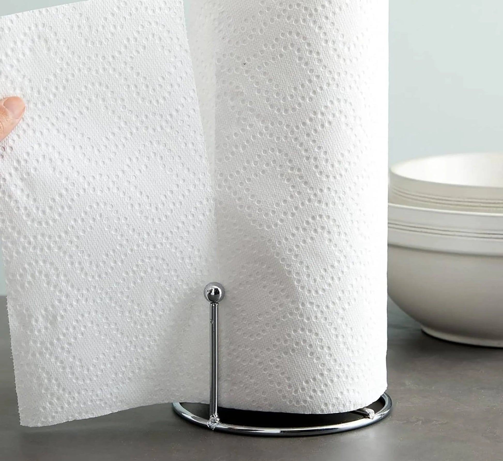 Tall - Silver Metal Paper Towel Holder Home Mart Goods