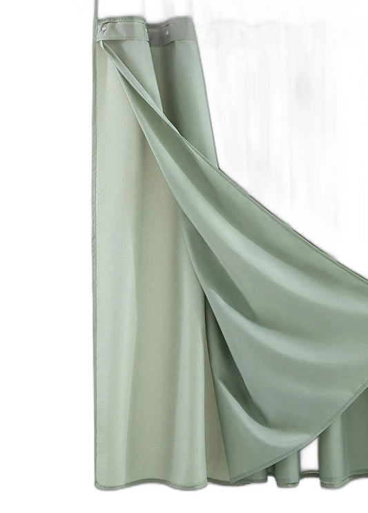 Sage Green Modern Grid Shower Curtain & Liner Set – Calm, Clean & Elegant HomeRoots