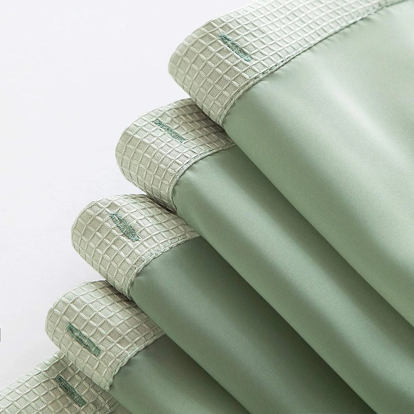 Sage Green Modern Grid Shower Curtain & Liner Set – Calm, Clean & Elegant HomeRoots