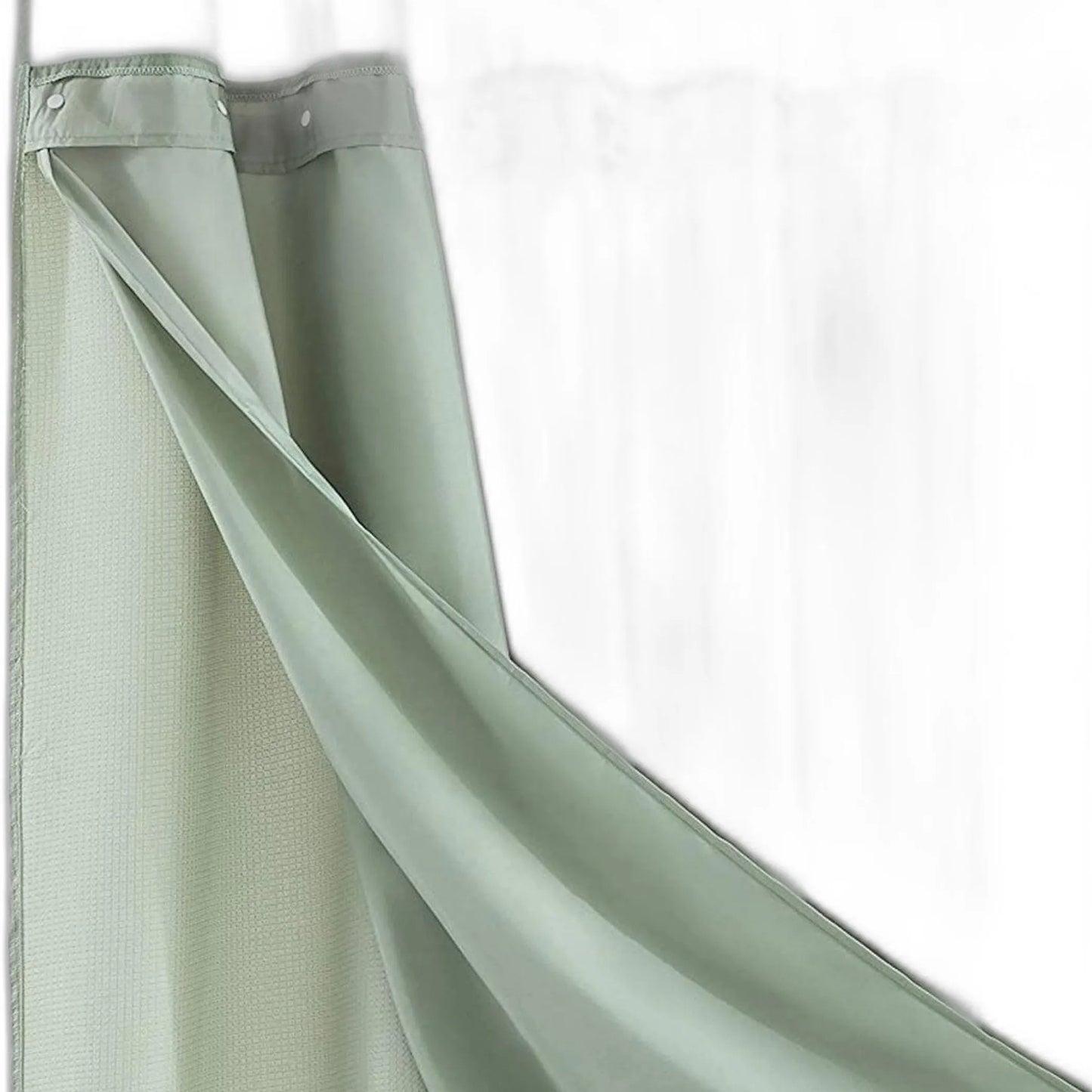 Sage Green Modern Grid Shower Curtain & Liner Set – Calm, Clean & Elegant HomeRoots