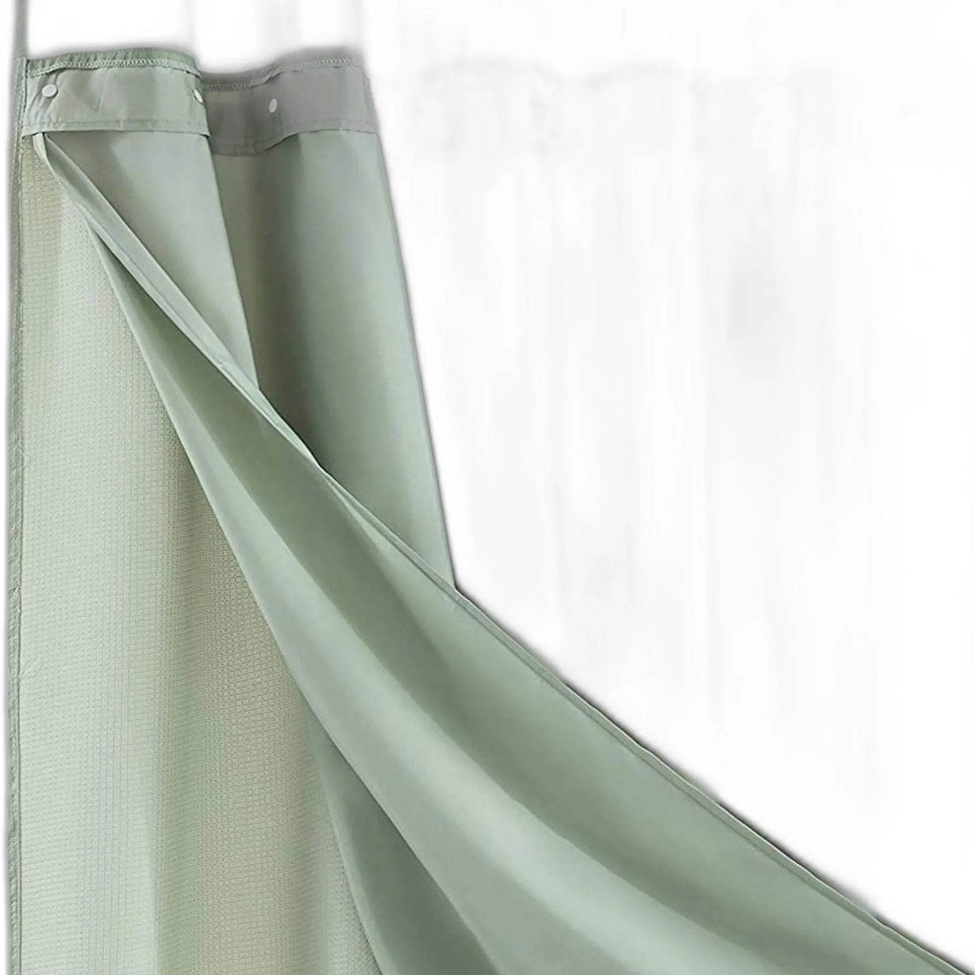 Sage Green Modern Grid Shower Curtain & Liner Set – Calm, Clean & Elegant HomeRoots