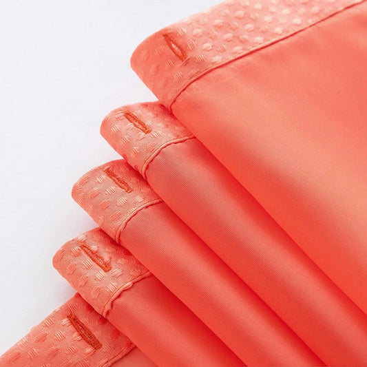 Coral Sheer Grid Shower Curtain & Liner Set – Warm, Fresh & Stylish HomeRoots