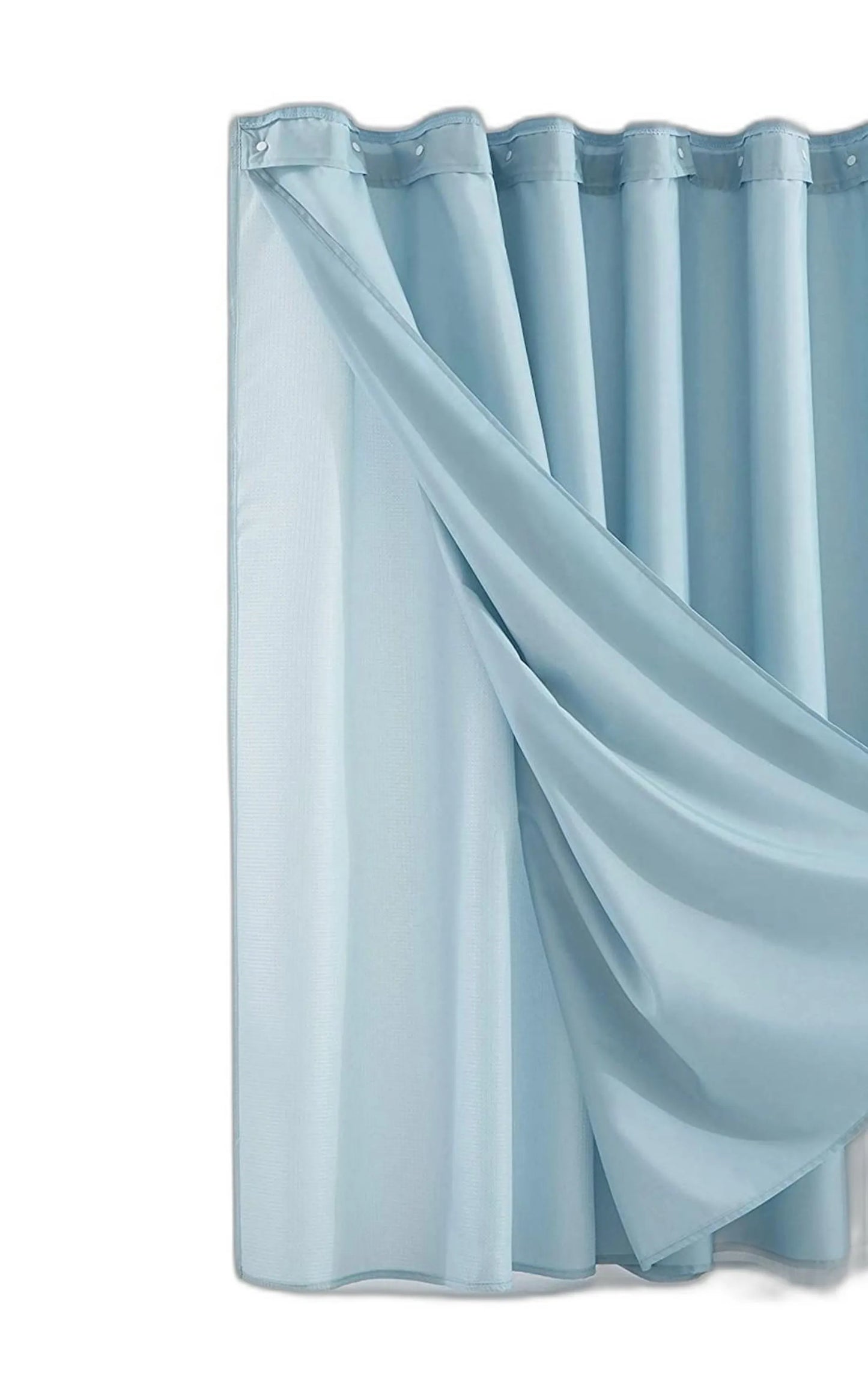 Light Blue Sheer Grid Shower Curtain & Liner Set – Calm, Clean & Elegant HomeRoots