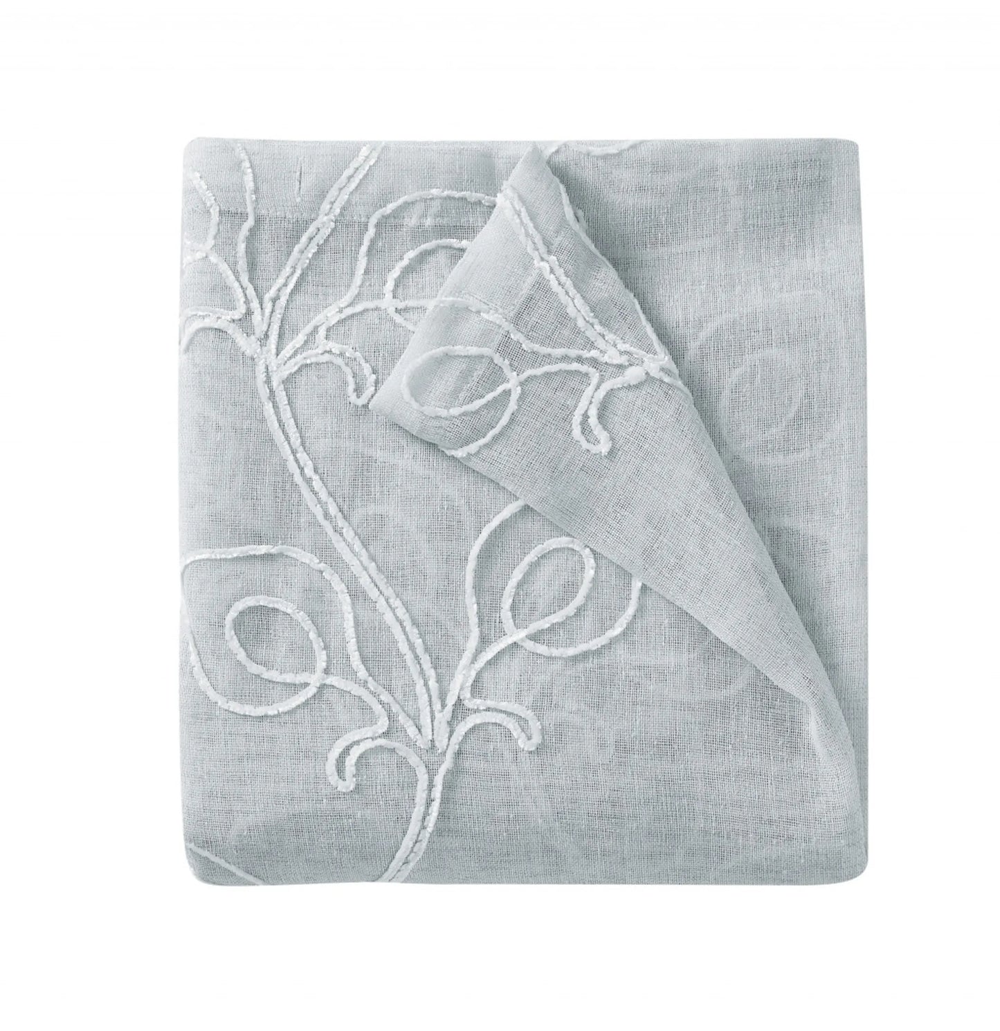 Gray Floral Embroidered Shower Curtain – Elegant, Soft & Hotel-Inspired HomeRoots