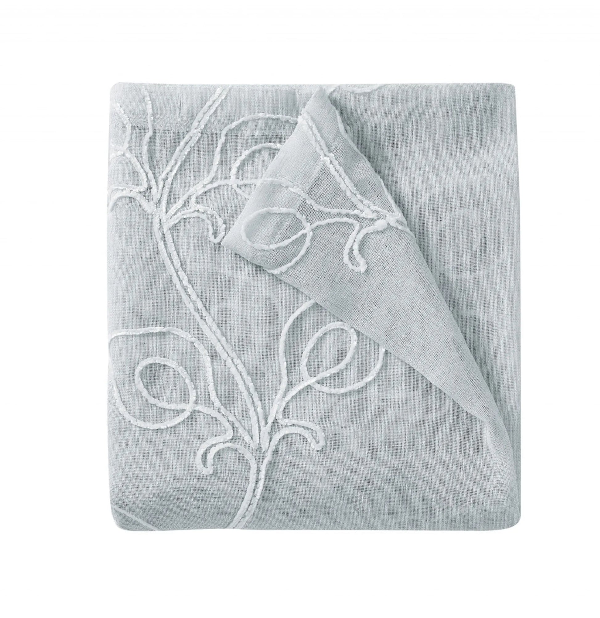 Gray Floral Embroidered Shower Curtain – Elegant, Soft & Hotel-Inspired HomeRoots