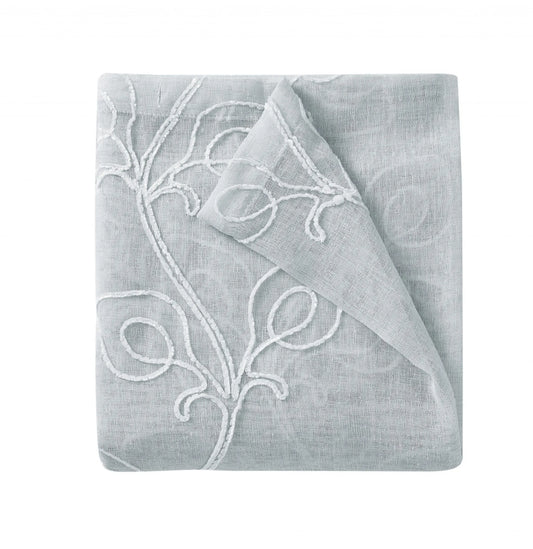 Gray Floral Embroidered Shower Curtain – Elegant, Soft & Hotel-Inspired HomeRoots