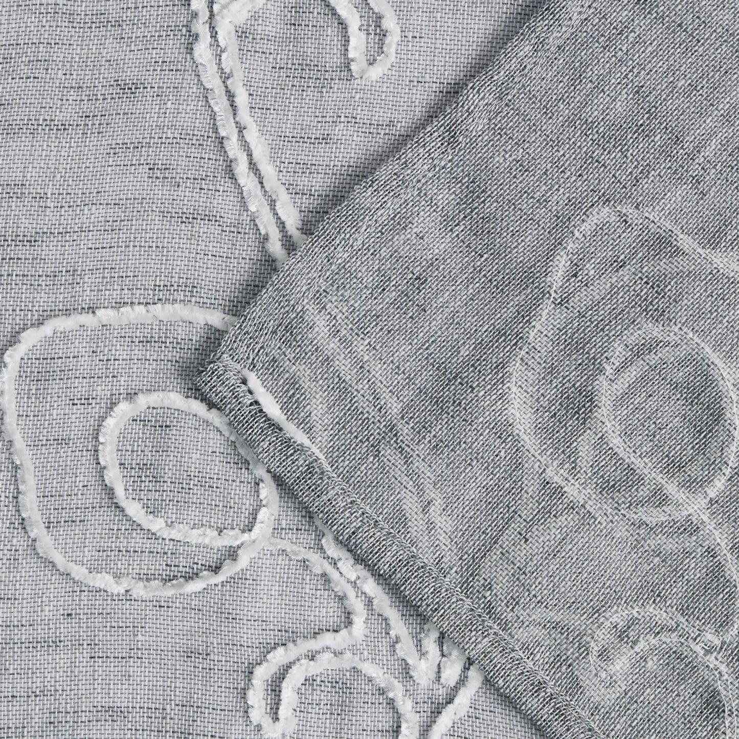 Gray Floral Embroidered Shower Curtain – Elegant, Soft & Hotel-Inspired HomeRoots