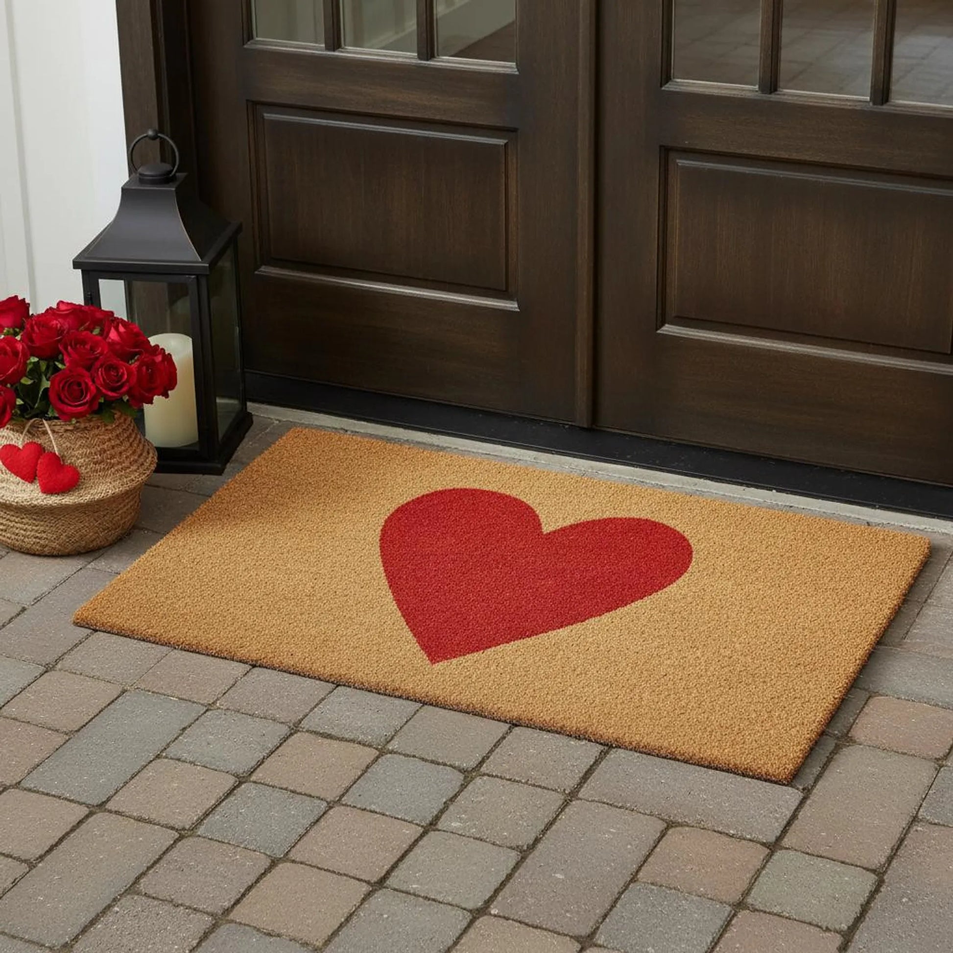 Heart Coir Door Mat – Durable, Eco-Friendly & Welcoming (30" x 48") HomeRoots