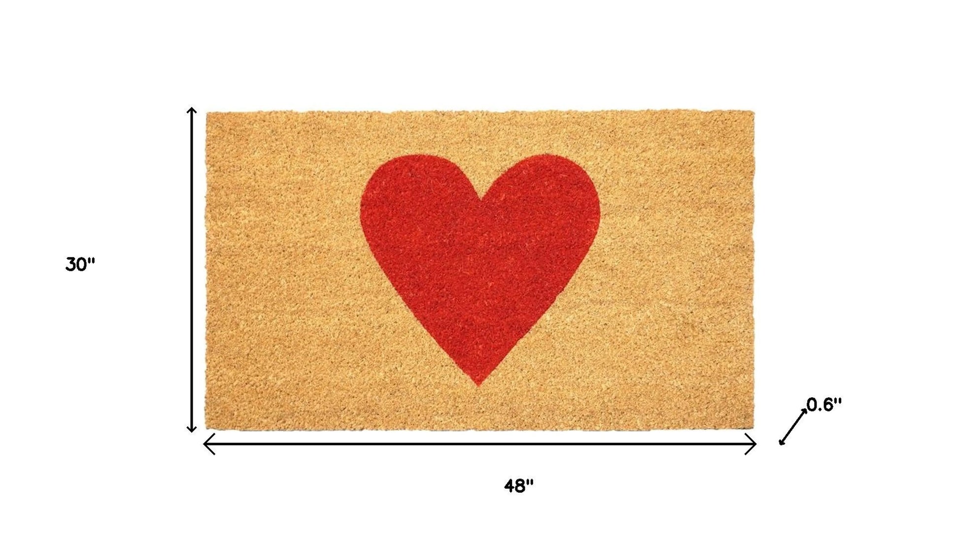 Heart Coir Door Mat – Durable, Eco-Friendly & Welcoming (30" x 48") HomeRoots