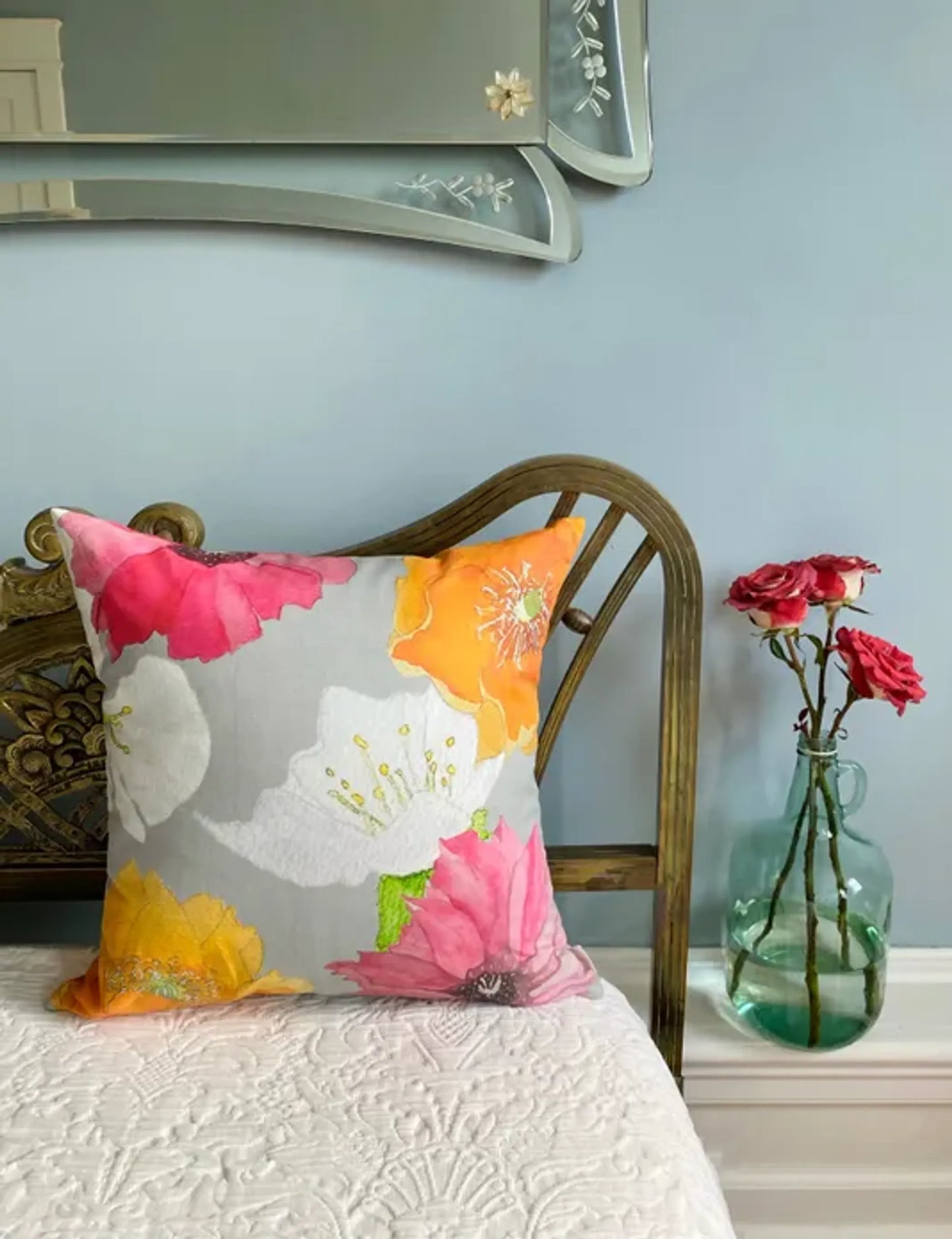 Decorative Reversible Throw Pillow Cover – 18” Square with Zipper Closure India & Purry