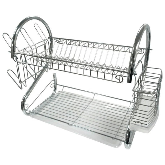 Better Chef 2-Level Chrome-Space-Saving Over-the-Sink Dish Drying Rack – Modern Kitchen Organizer Better Chef
