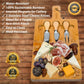 Bamboo Cheese Board & Knife Set – 12x8 Charcuterie Serving Tray Jarganic