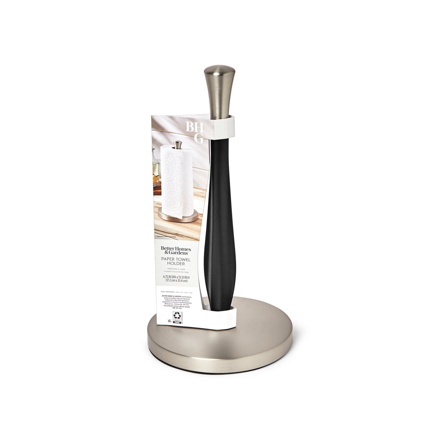 Free-Standing Paper Towel Holder with Weighted Non-Slip Base, 14 Inch, Nickel