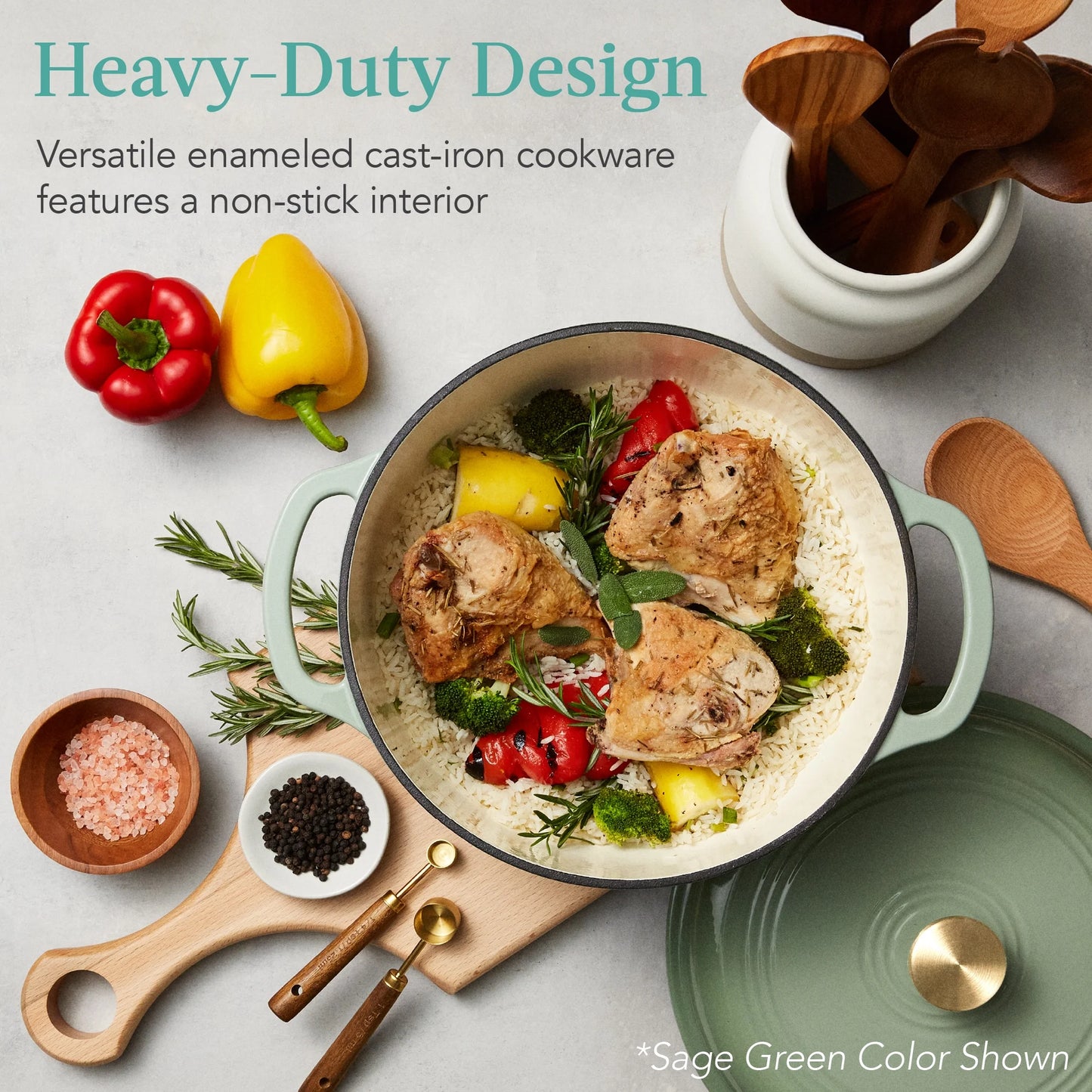 Experience Culinary Excellence with Our 6-Quart Heavy-Duty Enamel Cast-Iron Dutch Oven in Vibrant Red - Perfect for Family Feasts!