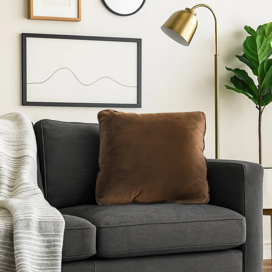 Rich Brown Velvet Pillow Cover – Warm, Cozy & Timelessly Elegant SOGA