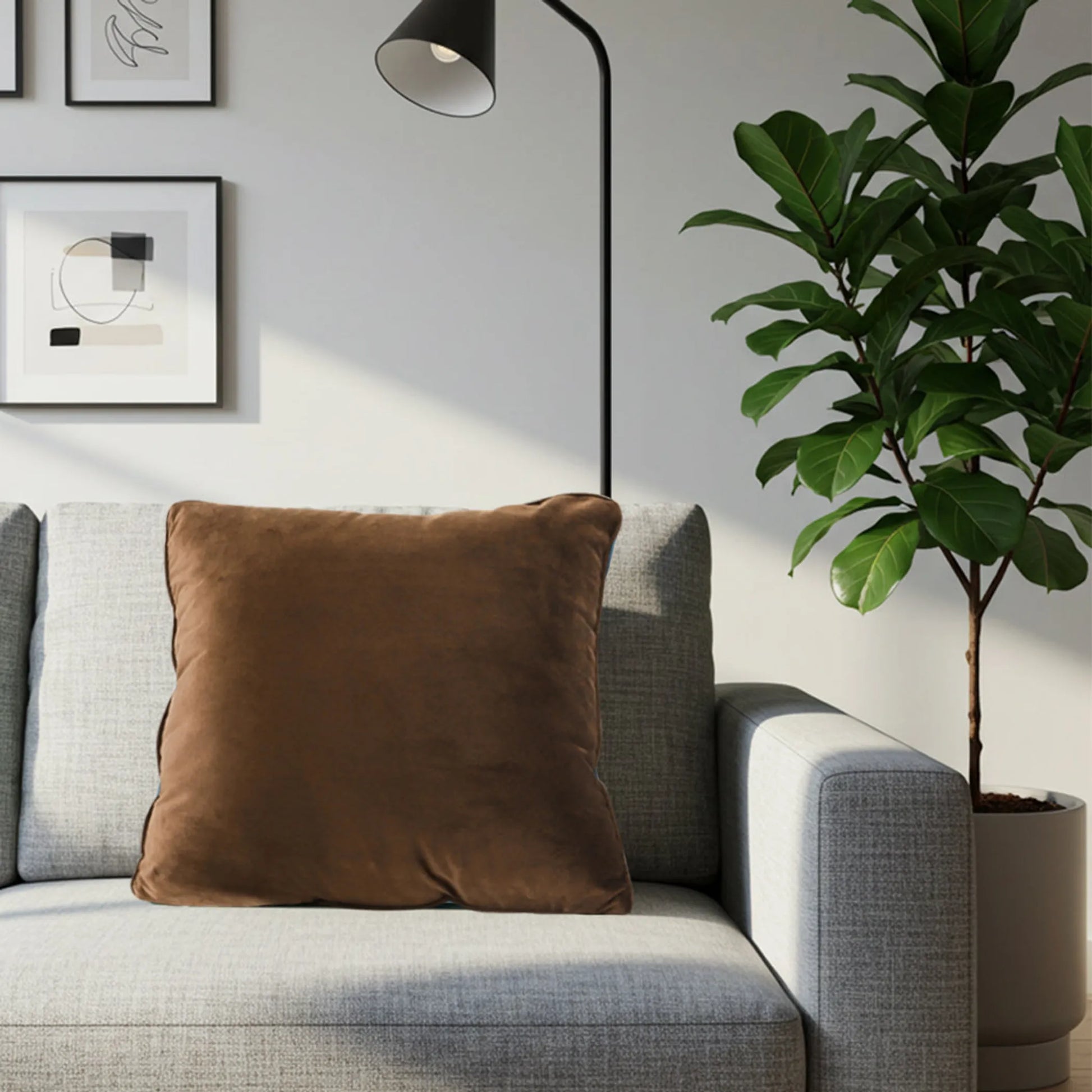 Rich Brown Velvet Pillow Cover – Warm, Cozy & Timelessly Elegant SOGA