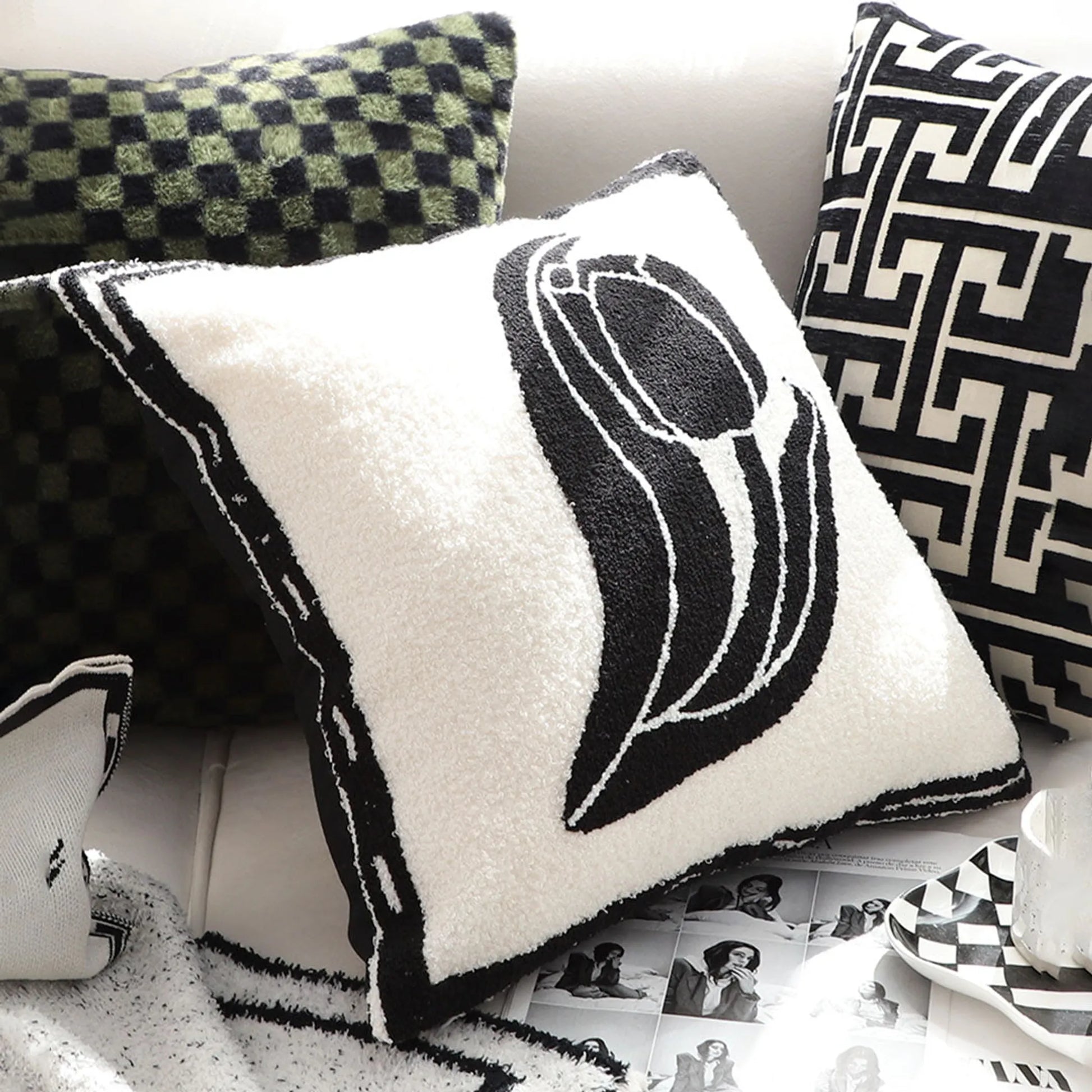 Abstract Swan Pillow Covers (Set of 2) – Modern Art Meets Everyday Comfort SOGA