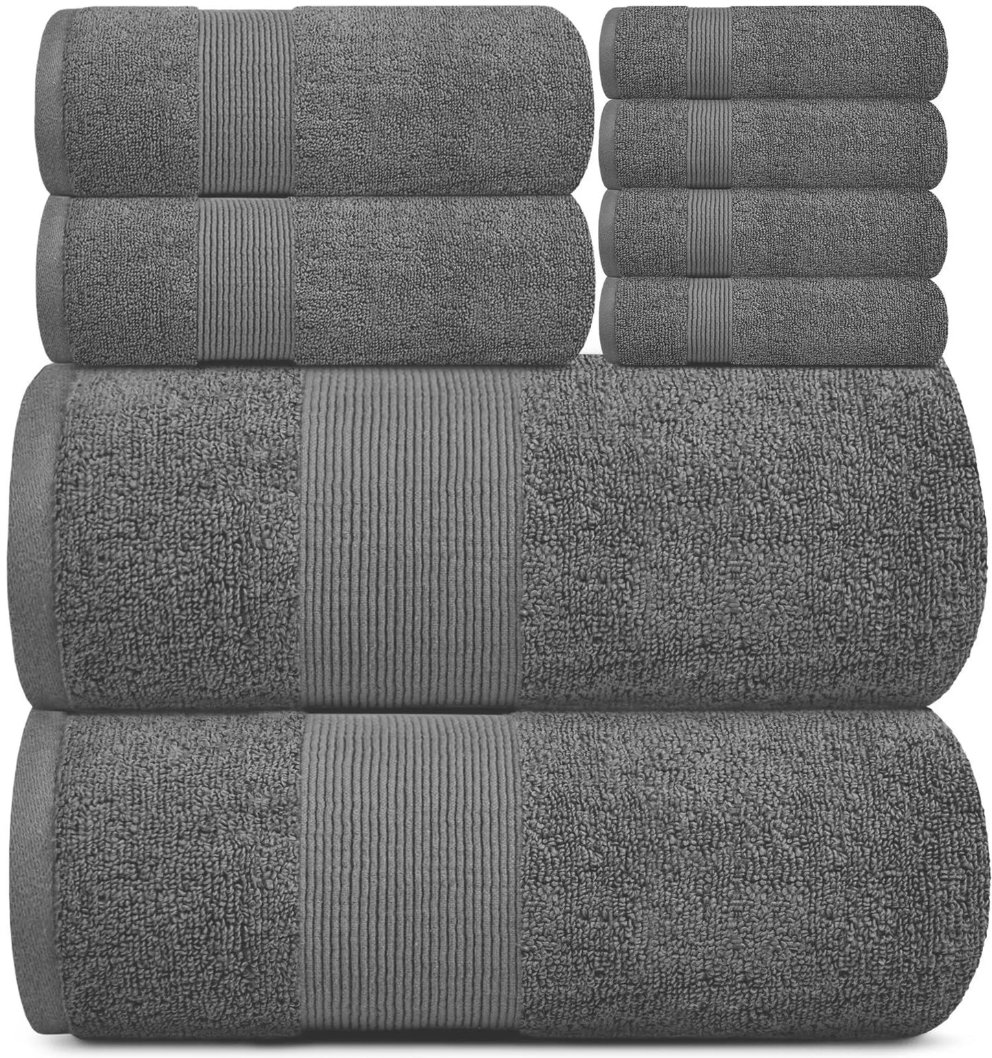 Resort Collection 8-Piece Towel Set – Soft, Plush & Spa-Like Comfort White Classic