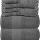 Resort Collection 8-Piece Towel Set – Soft, Plush & Spa-Like Comfort White Classic