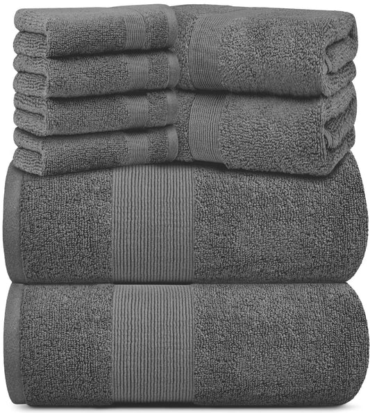 Resort Collection 8-Piece Towel Set – Soft, Plush & Spa-Like Comfort White Classic