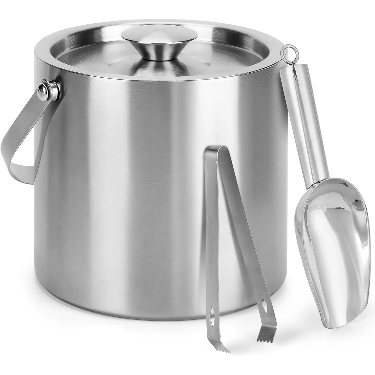Double-Wall Stainless Steel Insulated Ice Bucket Set – Keep Drinks Cold for Hours