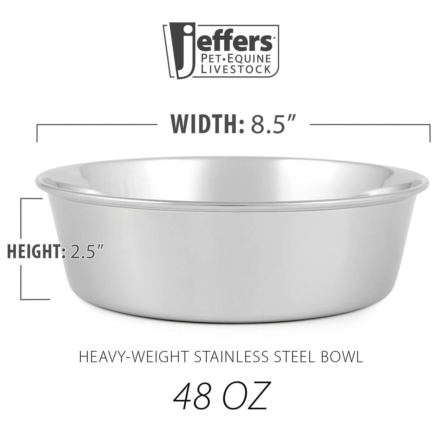 Heavy Weight Stainless Steel Pet Bowl – Durable, Stable & Easy to Clean Jeffers