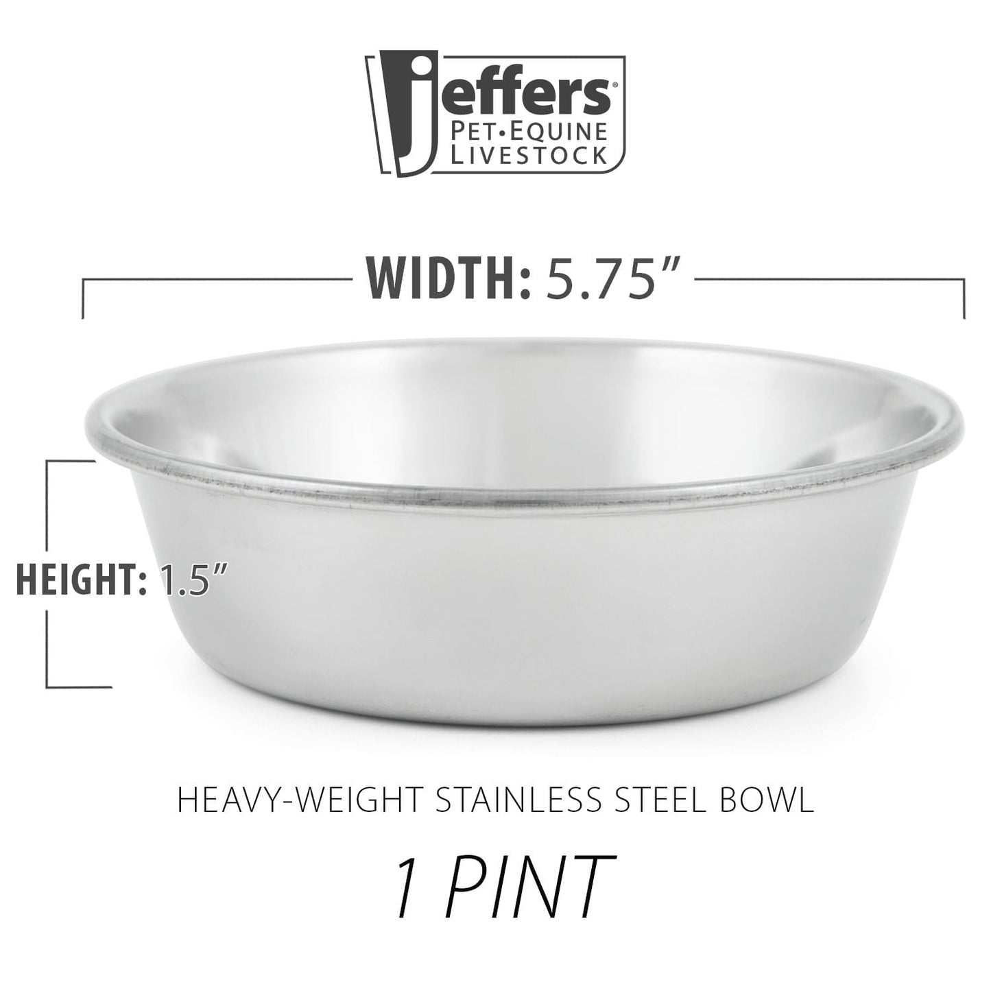 Heavy Weight Stainless Steel Pet Bowl – Durable, Stable & Easy to Clean Jeffers