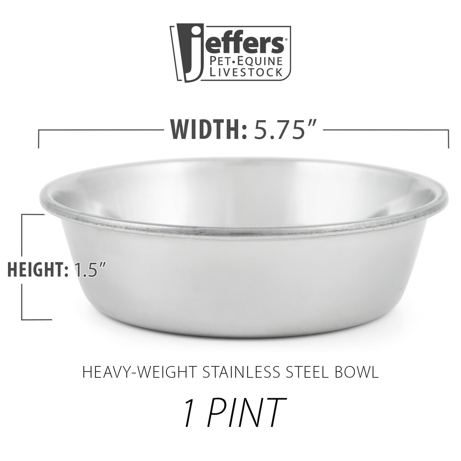 Heavy Weight Stainless Steel Pet Bowl – Durable, Stable & Easy to Clean Jeffers