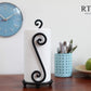 Matte Black Paper Towel Holder Non-Slip Base Countertop | Decorative Farmhouse Paper Roll Holder, Rustic Metal Modern Stylish Accent Durable Stand for Kitchen, Bathroom (Swirl)
