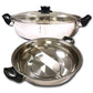 Elevate Your Dining Experience with the Shabu 7.75-Inch Stainless Steel Electric Wok and Mongolian Hot Pot - Featuring a Broiler for Perfectly Cooked Meals