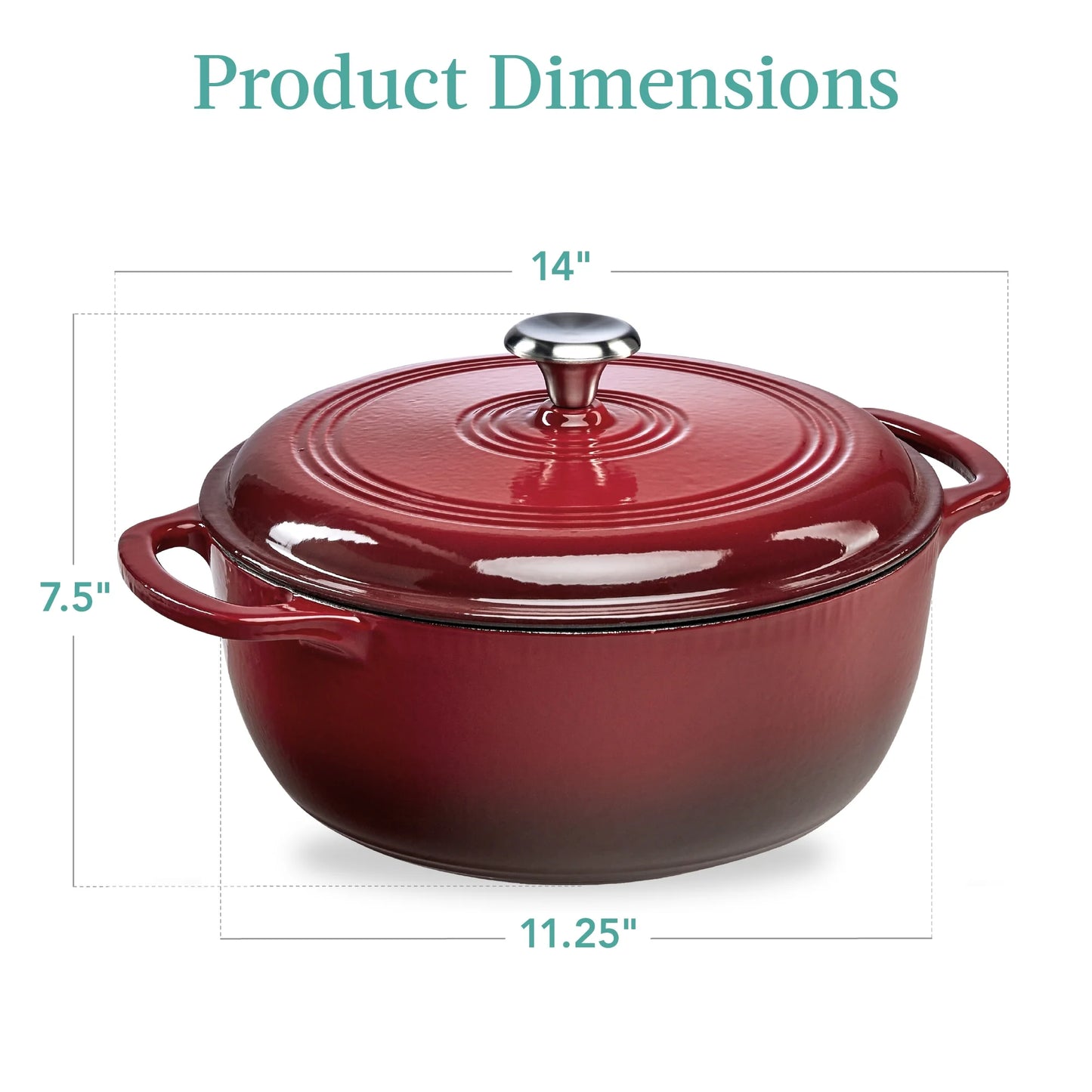 Experience Culinary Excellence with Our 6-Quart Heavy-Duty Enamel Cast-Iron Dutch Oven in Vibrant Red - Perfect for Family Feasts!