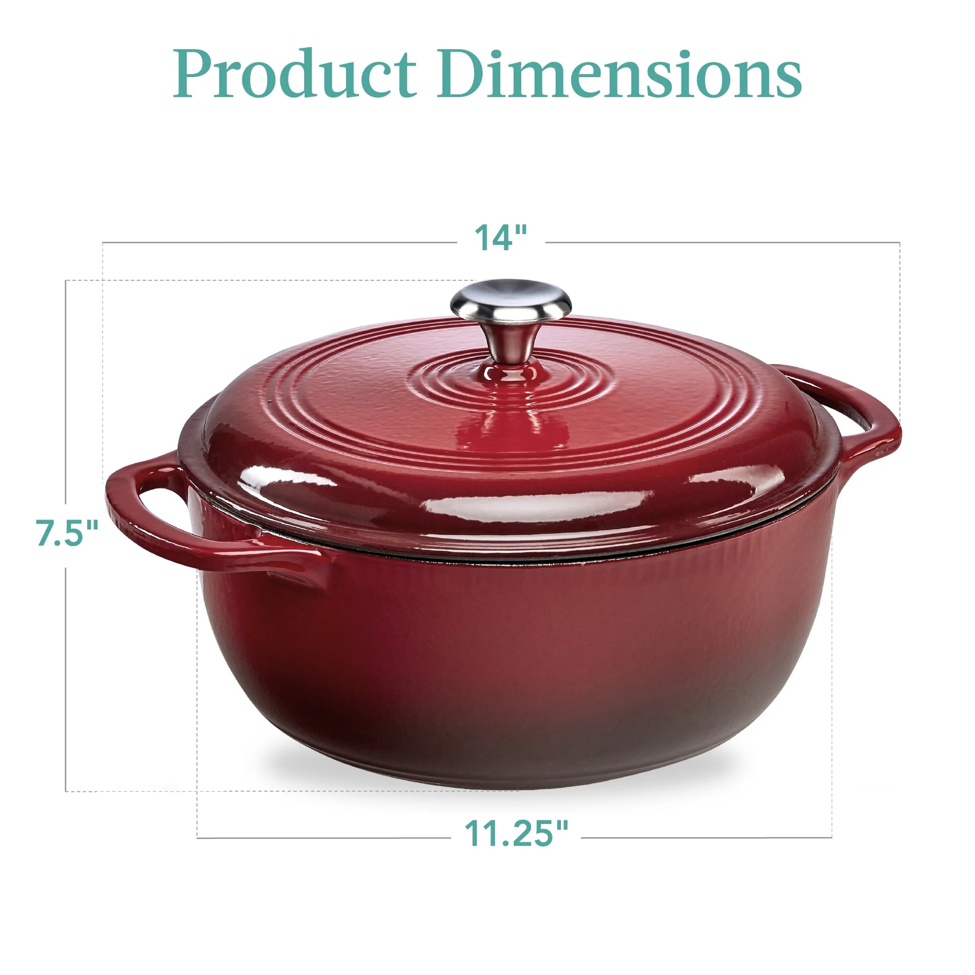 Experience Culinary Excellence with Our 6-Quart Heavy-Duty Enamel Cast-Iron Dutch Oven in Vibrant Red - Perfect for Family Feasts!